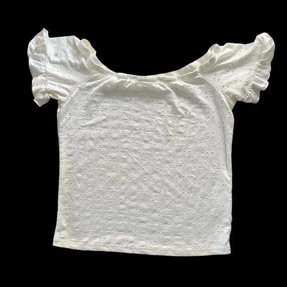 PacSun Tops - L.A. Hearts White Eyelet Ruffle Top - Off the Shoulder - Medium